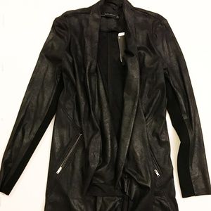 Zara Black Leather Like Motorcycle Jacket